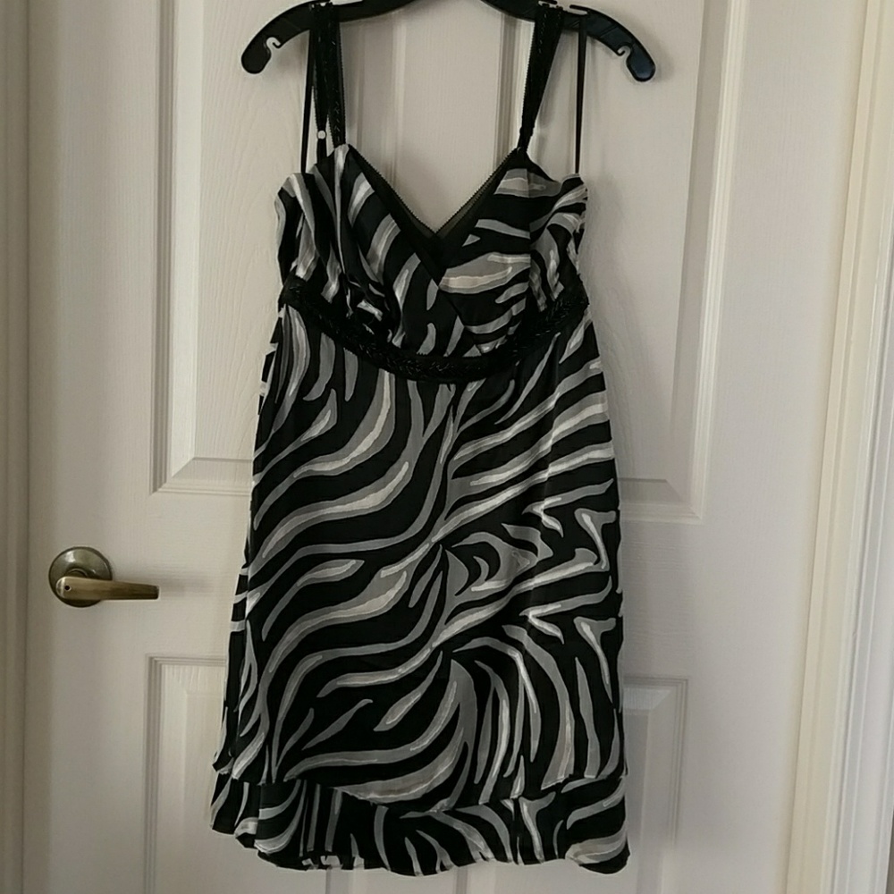 WHBM Zebra tier fit and flare dress